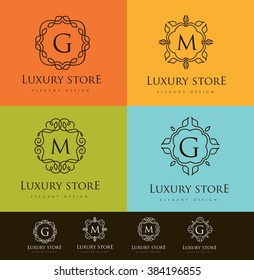 Luxury Letter Logo. Simple and elegant floral design logo, Elegant lineart luxury vector logo design 