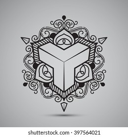 Luxury Letter Logo. Simple and elegant geometric design logo, Elegant line art luxury vector logo design