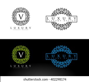 Luxury Letter Logo. Simple and elegant floral design logo, Elegant linear luxury vector logo design