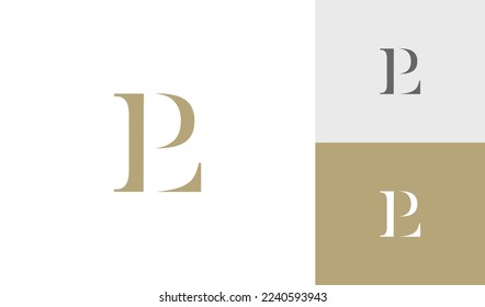 Luxury letter LP or PL monogram logo design vector