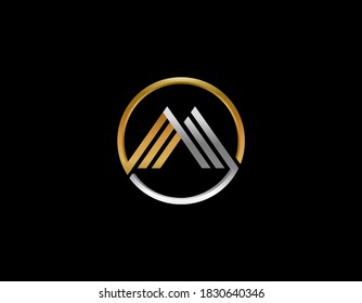 Luxury letter M logo design illustration