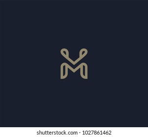 Luxury Letter M Logo Icon Element