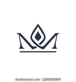 luxury letter M logo in the shape of a crown