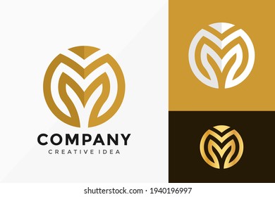 Luxury Letter M Logo Vector Design. Abstract emblem, design concept for logo or logotype template element.