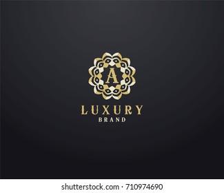 Luxury letter A monogram vector logo design. mandala and ornamental logo.
