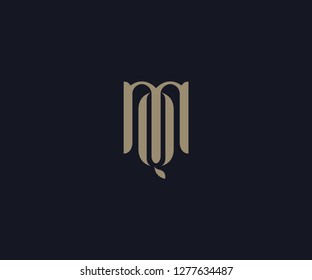 luxury letter MQ logo designs element