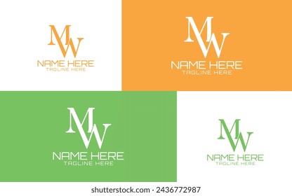 luxury letter MW logo idea