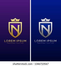 Luxury Letter N Concept illustration vector Design template. Suitable for Creative Industry, Multimedia, entertainment, Educations, Shop, and any related business
