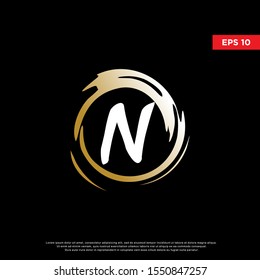 luxury letter n inside enzo zen logo. modern icon, template design