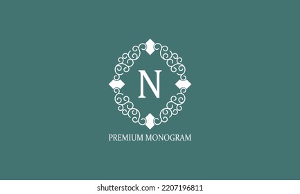 Luxury letter N logo design. Elegant monogram concept for boutique, restaurant, wedding service, hotel or business.