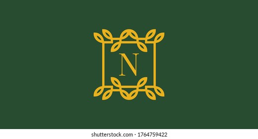 Luxury letter N logotype vektor, premium elegan monogram N vektor