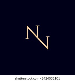 luxury letter NV logo, NV or VN Unique Logo Design Concept, NV Letter Logo Design, N, NV, VV letter logo design,t shirt design.