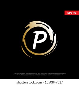 luxury letter p inside enzo zen logo. modern icon, template design