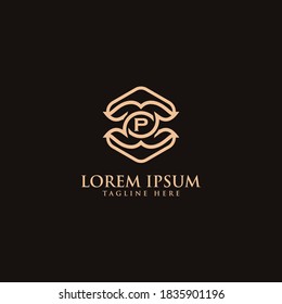 luxury letter P Logo Design Template Vector Graphic Branding Element.