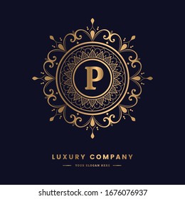 Luxury letter P monogram vector logo design. Creative letter P for Antique, Restaurant, Cafe, Boutique, Hotel, Heraldic, Jewelry. Mandala and ornamental letter logo.