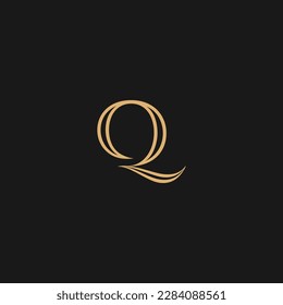 Logotipo de carta de lujo Q, logotipo inicial Q, logotipo Q, icono de carta Q
