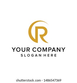 Luxury letter R logo design vector