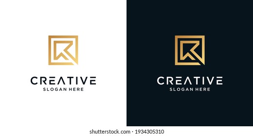 Luxury letter R logo design monogram