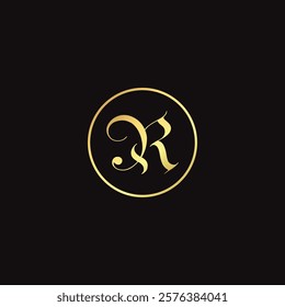 Luxury letter R logo design concept