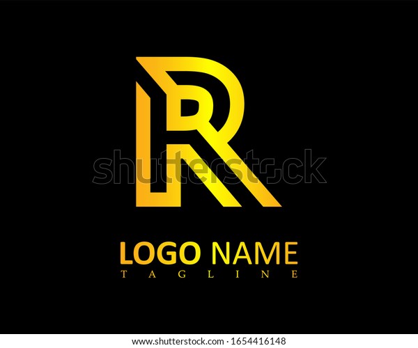 Luxury Letter R Logo Design Gold Stock Vector Royalty Free