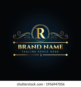 Letra de lujo Diseño del logotipo de la marca del vector de monograma R.
