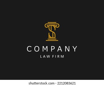 Luxury letter S law firm logo design template 