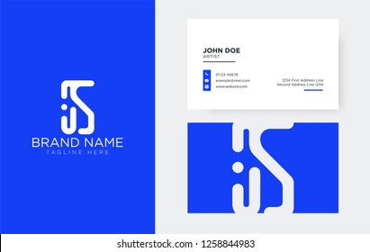 luxury letter s logo with clean business card