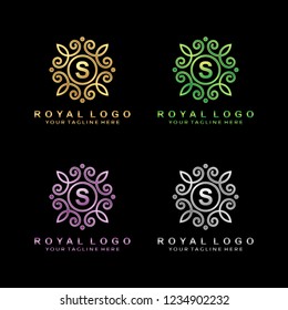 luxury letter S logo design