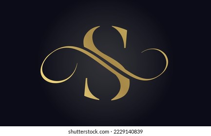 Plantilla De Logotipo De Letra De Lujo S En Color Dorado. Diseño De Logotipo De Letra S De Lujo Inicial. Hermoso Diseño Logotipo Para La Marca De Lujo De Compañías.