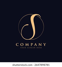 Luxury letter s logo template in gold color. Modern trendy initial luxury s letter logo design. Royal premium letter s logo design vector template.