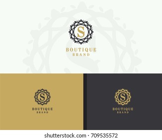 Luxury letter S monogram vector logo design. mandala and boutique logo.