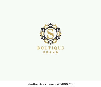 Luxury letter S monogram vector logo design. mandala and boutique logo.