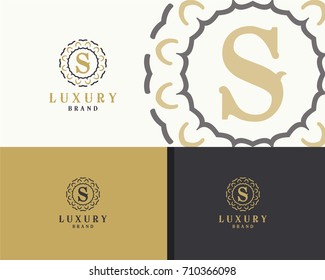 Luxury letter S monogram vector logo design. mandala and decorative logo.