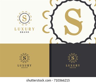 Luxury letter S monogram vector logo design. mandala and ornamental logo.