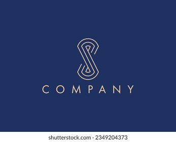 luxury letter S or SS infinity monogram logo design