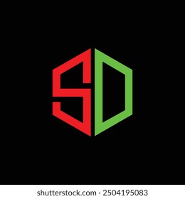 luxury Letter SD logo design vector