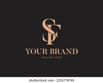 Luxury Letter SF Logo Icon, Classy Vintage vector design concept for emblem, beauty shop