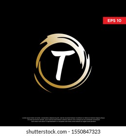luxury letter t inside enzo zen logo. modern icon, template design