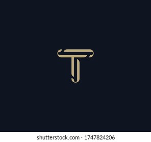 Luxury Letter T Logo Design Element