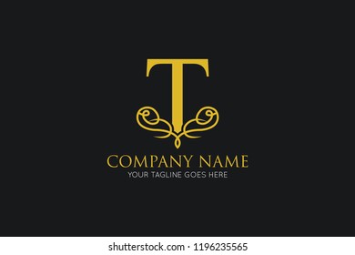 luxury letter t logo, icon, symbol