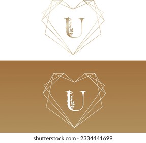 Luxury Letter U Logo Template In Gold Color. Initial Luxury U Letter Logo Design. Beautiful Logotype Design For Luxury Company Branding.