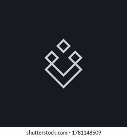 concepto de línea rectangular con el logotipo de la letra de lujo V iniciales. Elegante diseño de monograma para bienes raíces, negocios y cosméticos