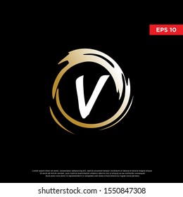 luxury letter v inside enzo zen logo. modern icon, template design