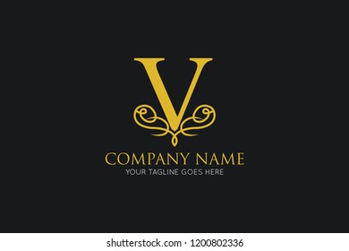 luxury letter v logo, icon, symbol