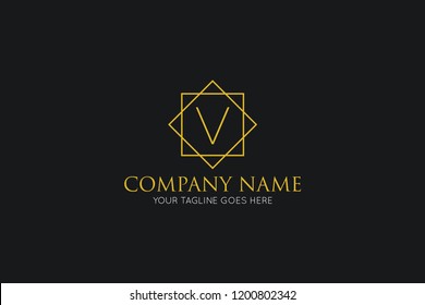 luxury letter v logo, icon, symbol