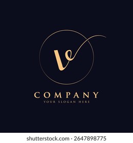 Modelo de logotipo de carta de luxo v em cor dourada. Moderna moda inicial luxo v carta logotipo design. Modelo de vetor de design de logotipo de letra v premium real.