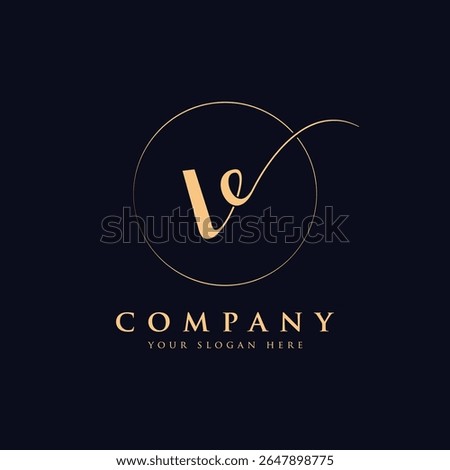Luxury letter v logo template in gold color. Modern trendy initial luxury v letter logo design. Royal premium letter v logo design vector template.