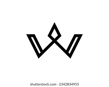 luxury letter W crown logo design
