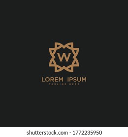 luxury letter W logo design template. monogram initials sign symbol. elegant jewelry frame icon