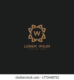 luxury letter W logo design template. monogram initials sign symbol. elegant jewelry frame icon